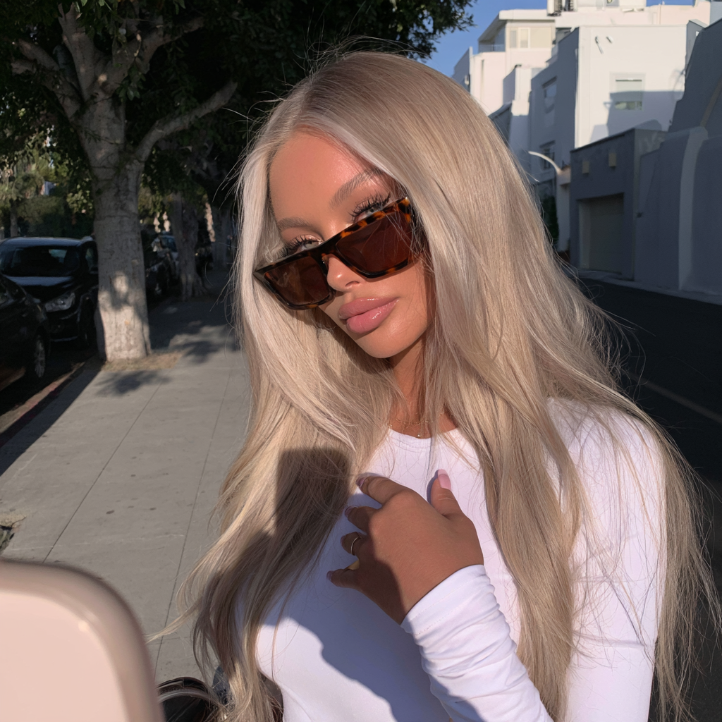 Honey Blonde Balayage Lace Wig — Long Layered Straight