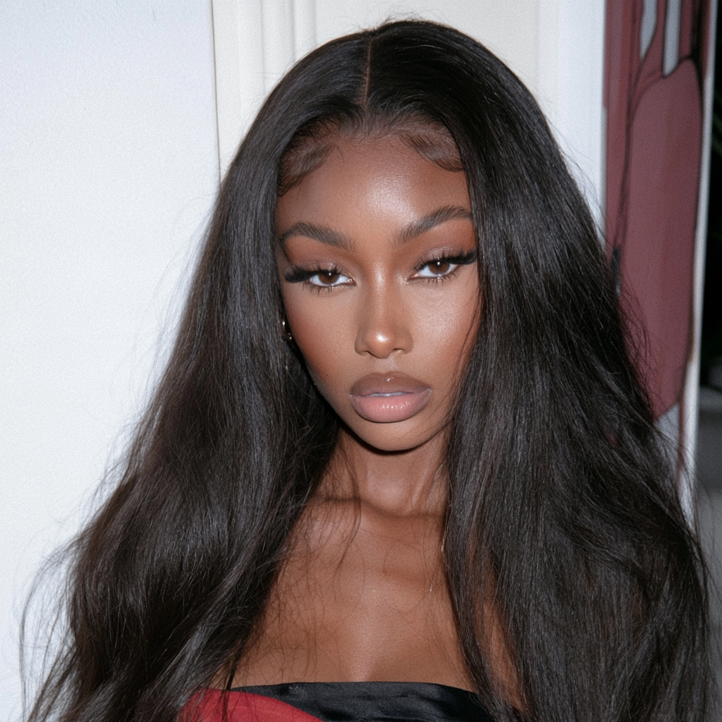 Amira-Dark Brown Straight Frontal Wig