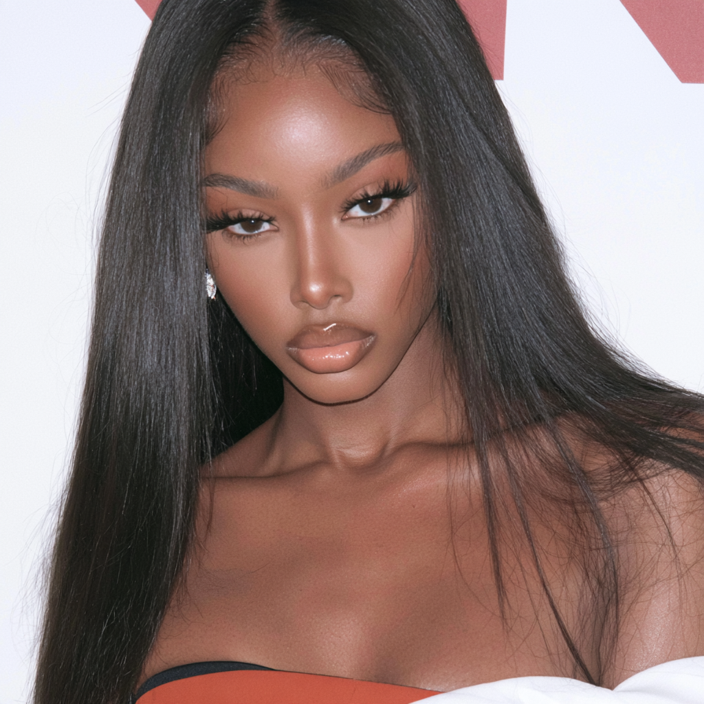 Amira-Dark Brown Straight Frontal Wig